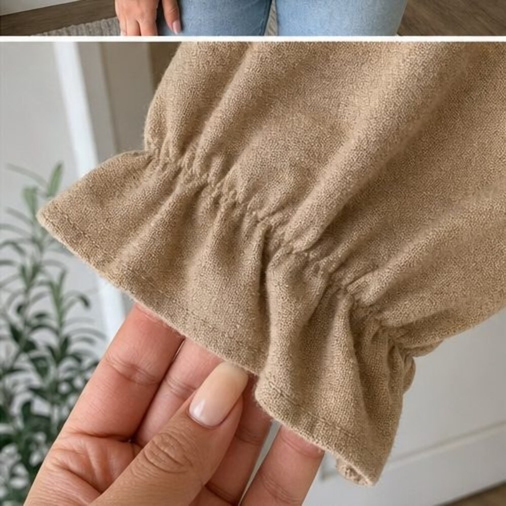 Camel Button Blouse - Picture 5 of 6